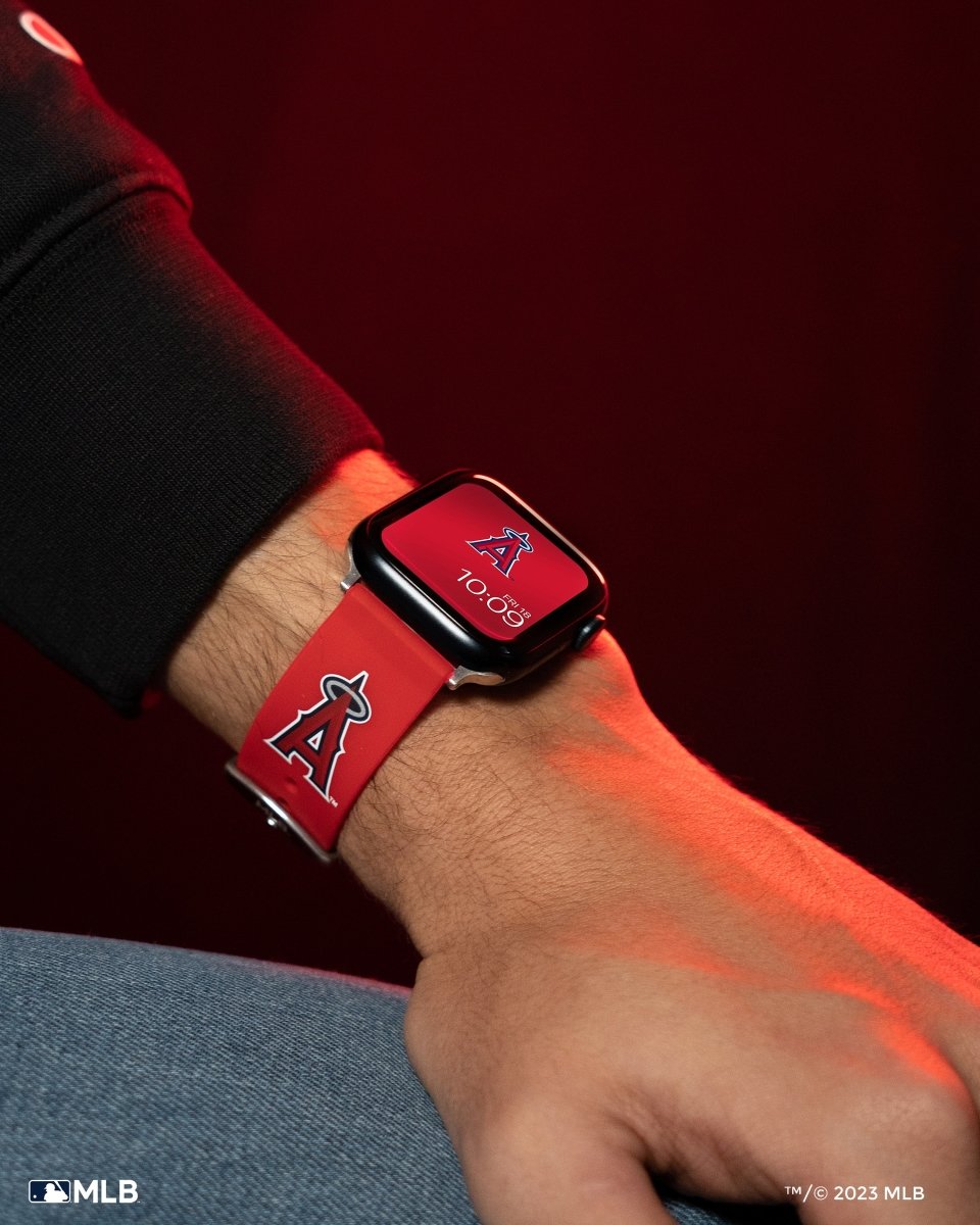 MLB Los Angeles Angels Apple Watch Compatible Leather Band 38/40
