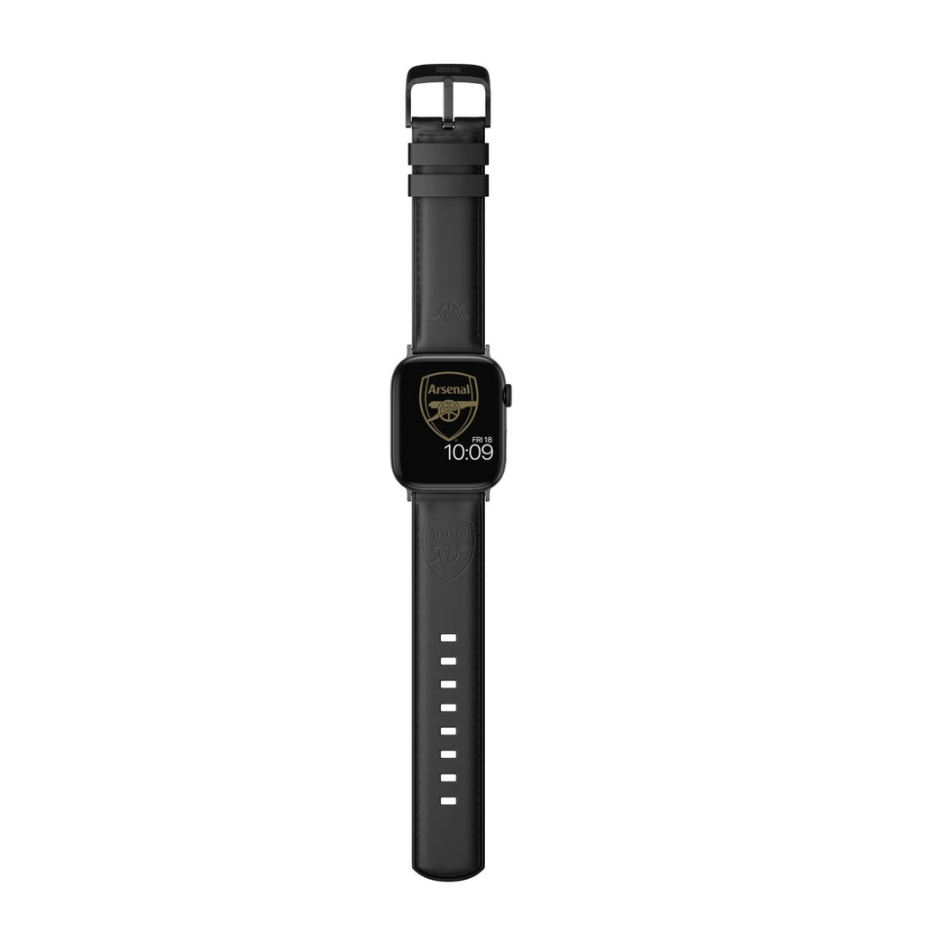 Arsenal - Black Leather Smartwatch Band - MobyFox