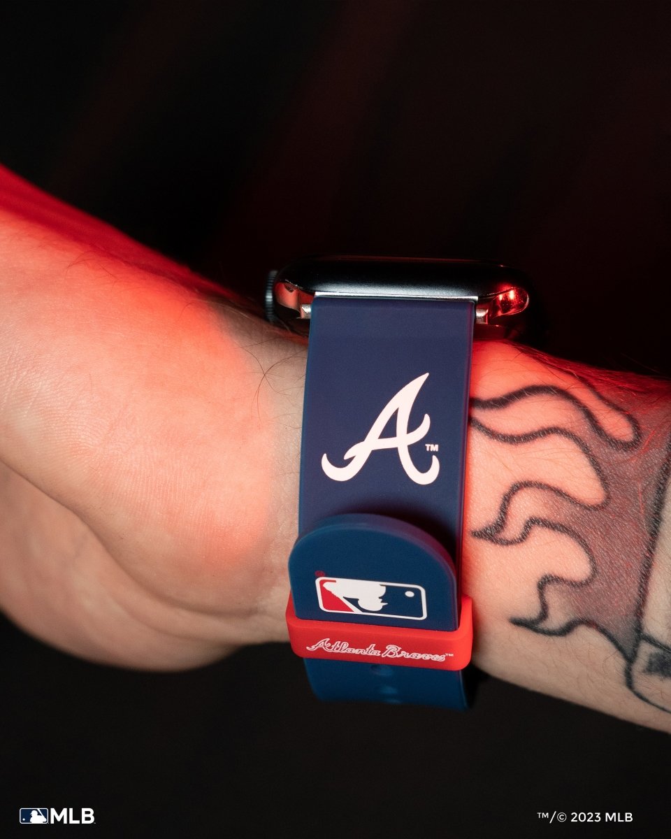  Game Time Atlanta Braves HD Custom Name Watch Band Compatible  with Apple Watch (38/40/41mm Long Navy) : Cell Phones & Accessories