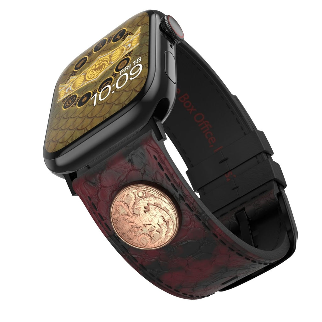 House of the Dragon - Black Dragon Leather Smartwatch Band - MobyFox
