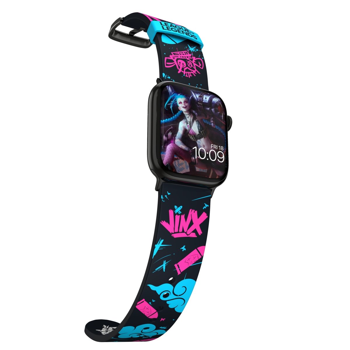 Blue Beetle Leaping Character Art Apple Watch Band