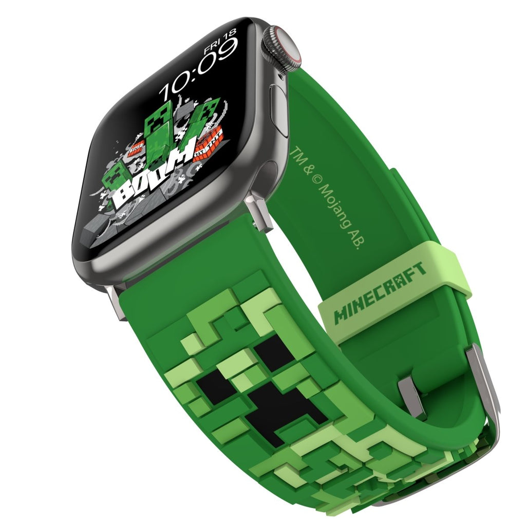 Minecraft Watch Designs Minecraft - Creeper 3D Apple Watch Band | Officially Licensed | MobyFox