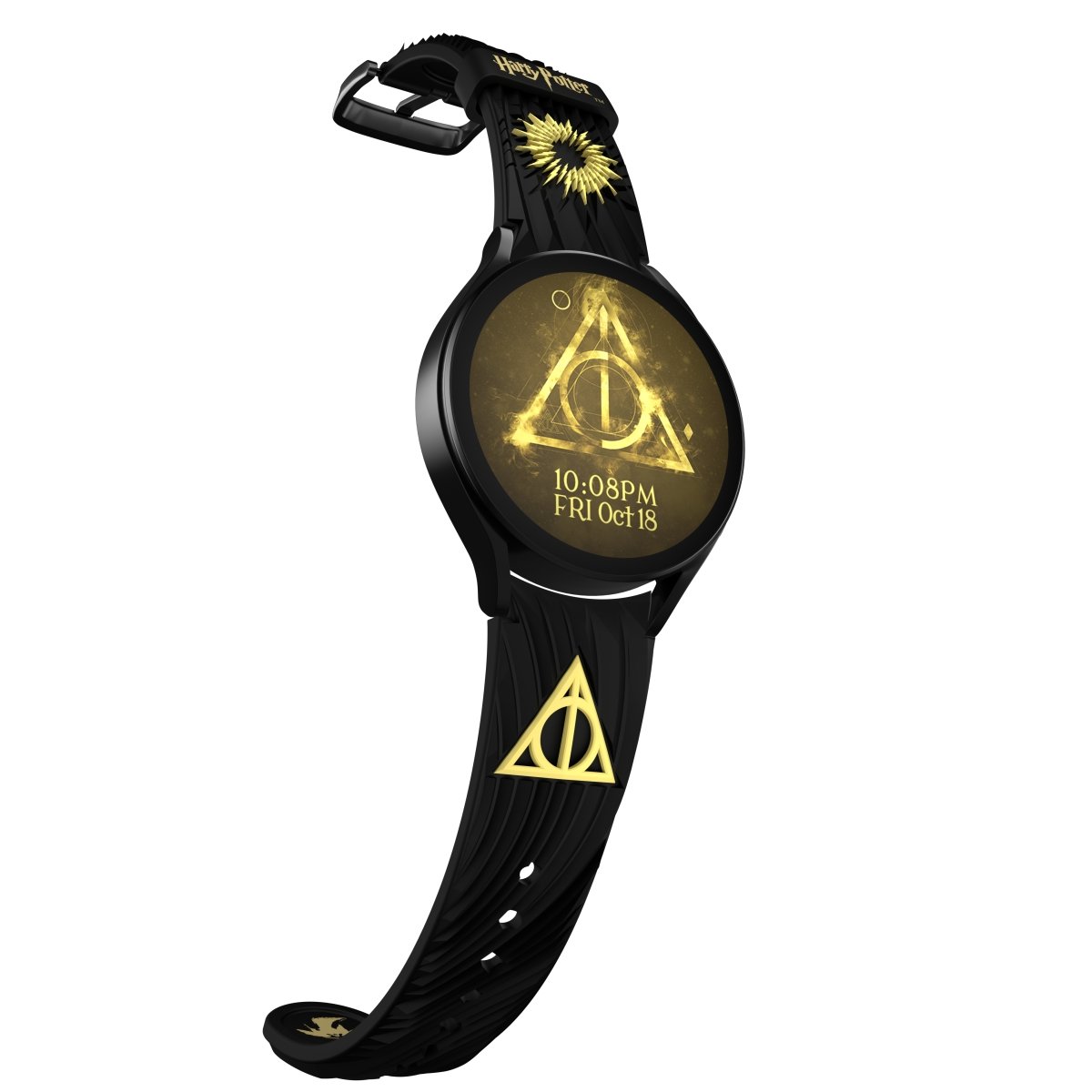 Harry potter wrist watch black band Harry flying on broom silver tone HP0025