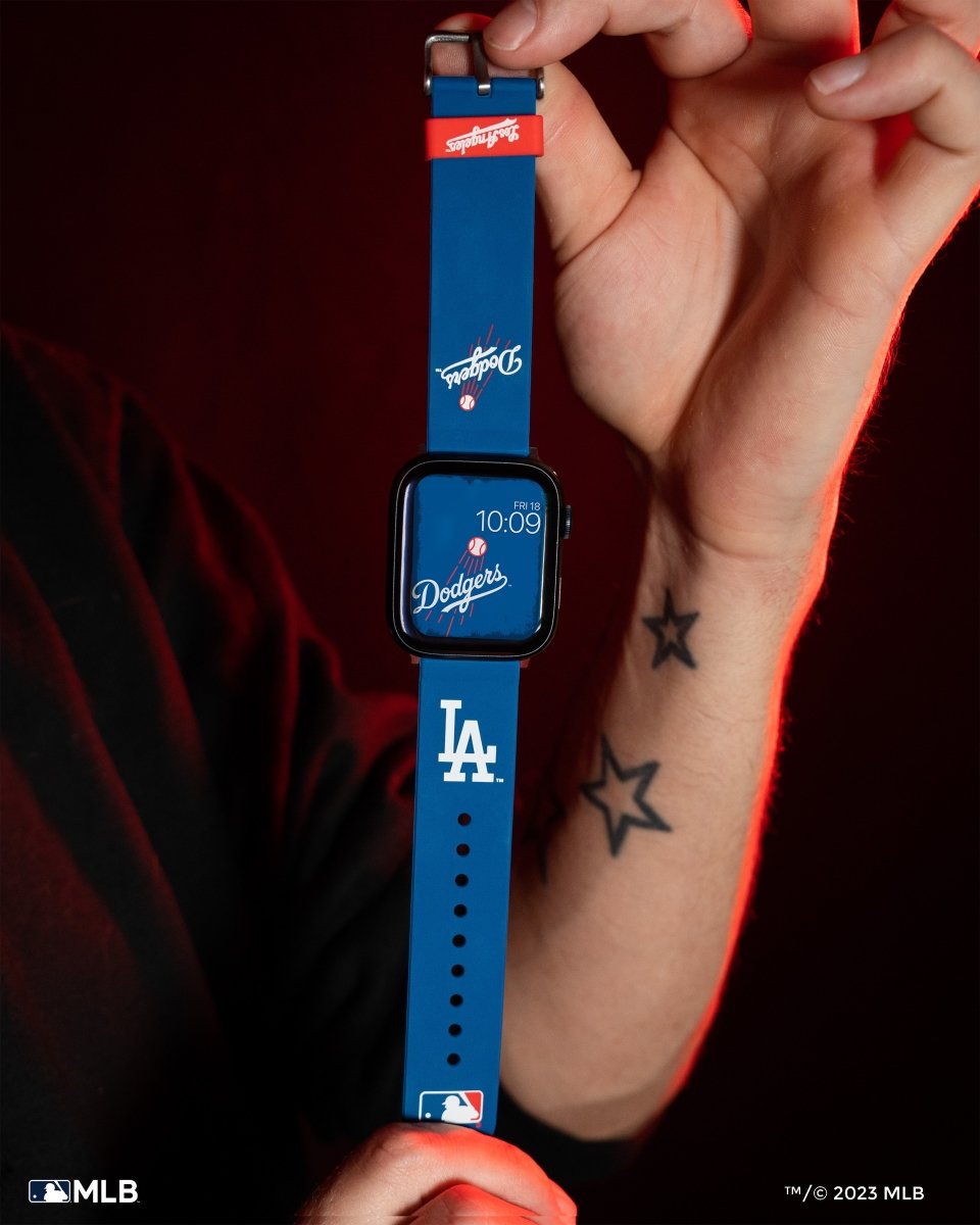This Officially Licensed Watch Band Includes 20+ Exclusive Watch Faces MLB - Los Angeles Dodgers Apple Watch Band | Officially Licensed | MobyFox