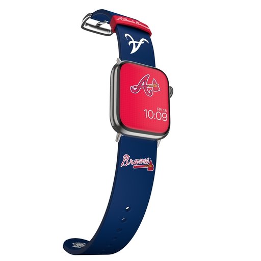 Game Time Atlanta Braves Engraved Silicone Sport Watch Band Compatible with  Apple Watch (38/40/41mm White)